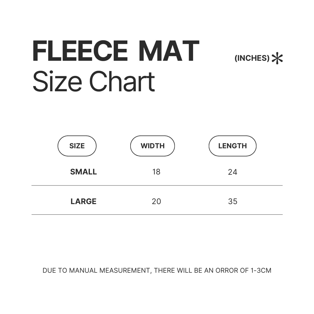 Fleece Mat Size Chart - Clash Of Clans Merch