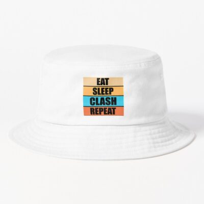 3D Design - Eat Sleep Clash Repeat - Funny Bucket Hat Official Clash Of Clans Merch