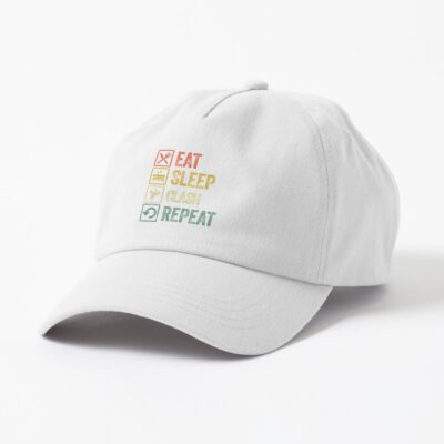 Funny Eat Sleep Clash Repeat Retro Vintage Cap Official Clash Of Clans Merch