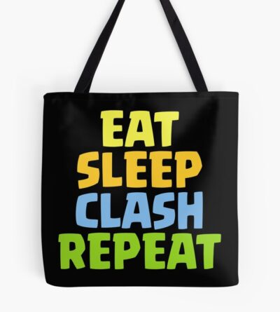 Eat Sleep Clash Repeat Funny Gift Tote Bag Official Clash Of Clans Merch