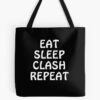 Eat Sleep Clash Repeat Funny Gift Tote Bag Official Clash Of Clans Merch