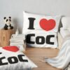 I Love Coc Art Throw Pillow Official Clash Of Clans Merch