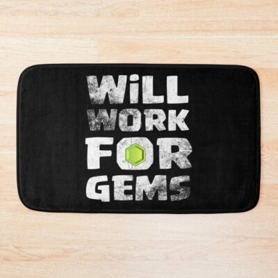 Will Work For Gems Funny Gift Bath Mat Official Clash Of Clans Merch