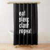 Eat Sleep Clash Repeat Shower Curtain Official Clash Of Clans Merch